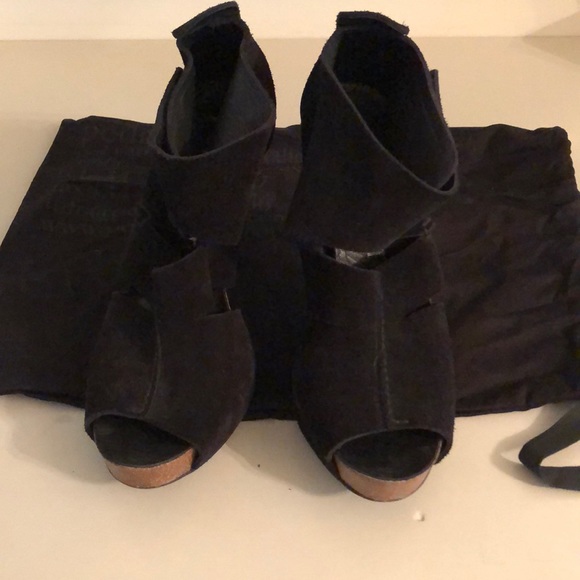 Pedro Garcia // Black Suede Velcro Heels - Picture 4 of 7
